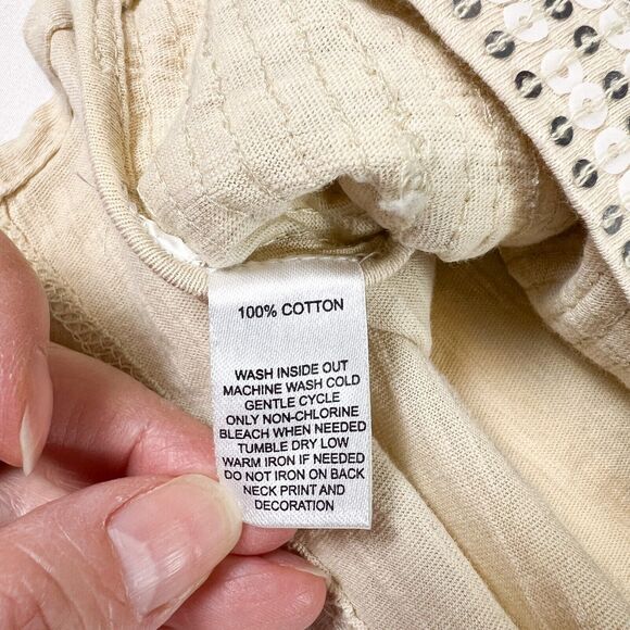 NWT Loft Tshirt XL Gold Sequin Glam Going Out Party Boxy Mob Wife Boho Chic - Picture 4 of 8